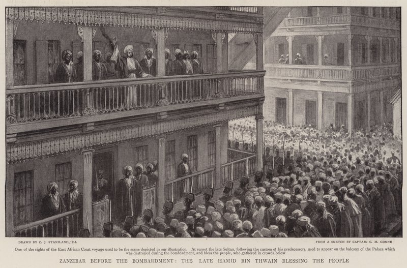 Zanzibar voor het Bombardement, de Laatste Hamid Bin Thwain zegent het Volk door Charles J. Staniland