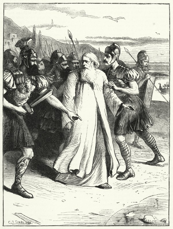 Johannes Chrysostomus in ballingschap geleid door after Charles J. Staniland