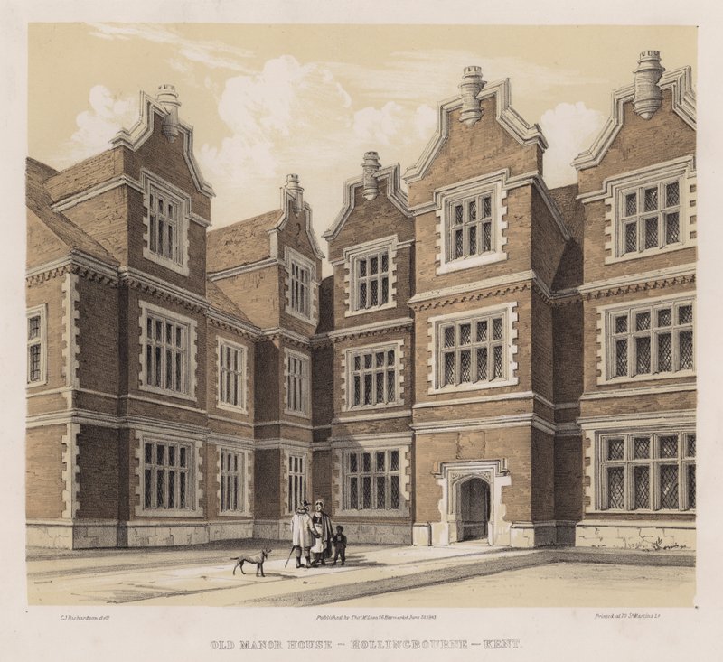 Oud landhuis, Hollingbourne, Kent door Charles James Richardson