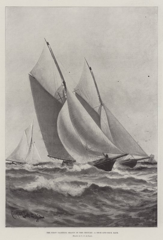 Het eerste jachtseizoen van de eeuw, een nek-aan-nek race door Charles John de Lacy