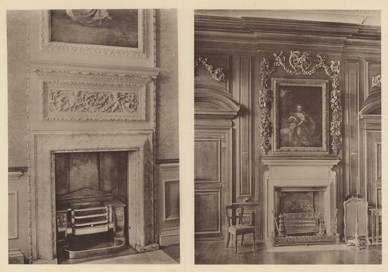 Belton House, Grantham, Twee Schoorsteenstukken door Charles Latham