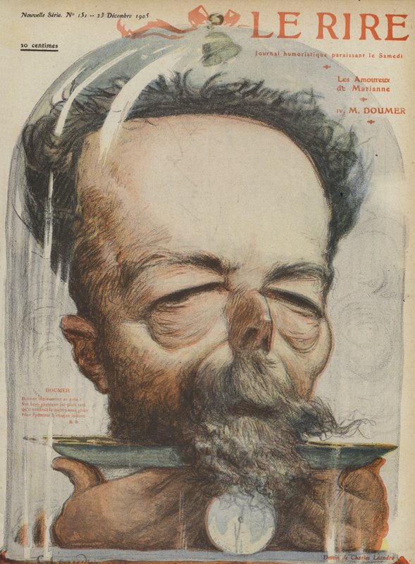 Paul Doumer, Franse politicus. Illustratie voor Le Rire door Charles Leandre