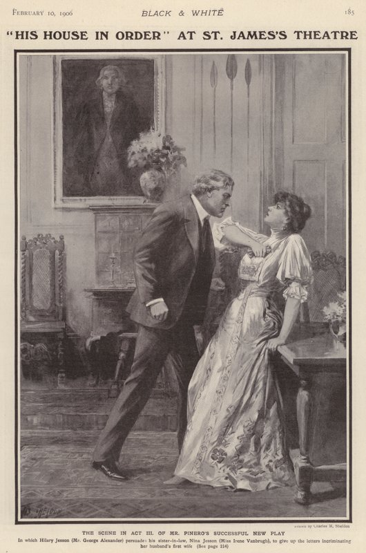 Engelse acteurs George Alexander en Irene Vanbrugh in een productie van Arthur Wing Pinero