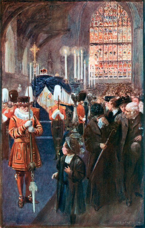 De Lijkstaat van Koning Edward VII door Charles Mills Sheldon