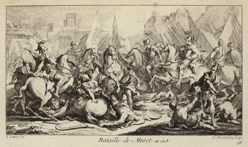 Slag bij Muret, Frankrijk, Albigenzische Kruistocht door Charles Nicolas II Cochin
