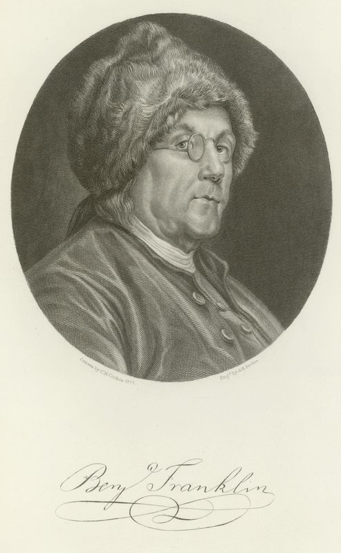 Benjamin Franklin door Charles Nicolas II Cochin