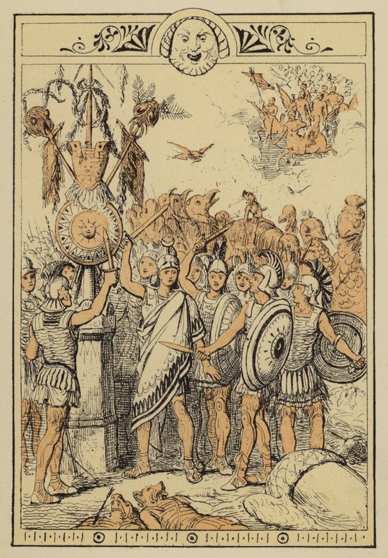 Verhalen van Lucianus: Het maanvolk verrast door de wolkcentauren door Charles Oliver Murray