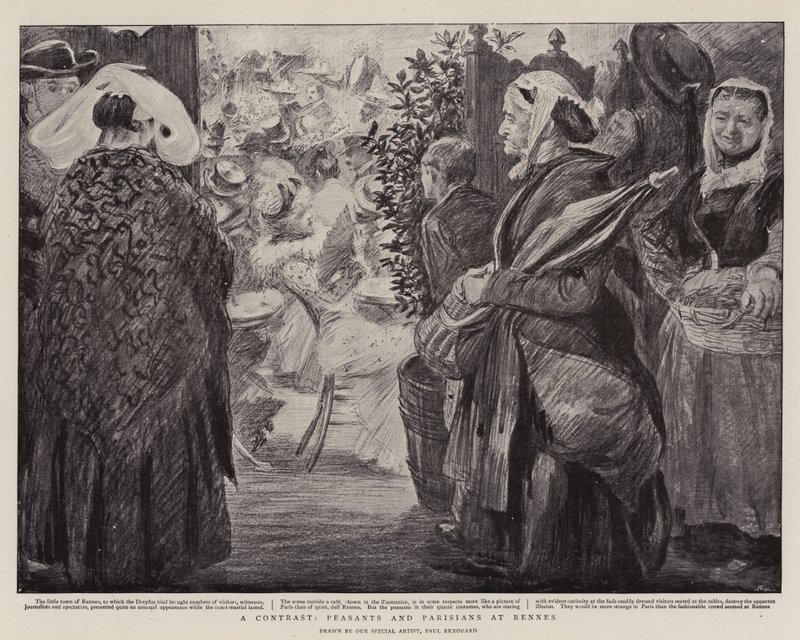 Een contrast, boeren en Parijzenaars in Rennes door Charles Paul Renouard