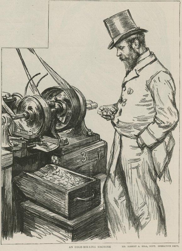 Een randwalsmachine bij de Koninklijke Munt door Charles Paul Renouard