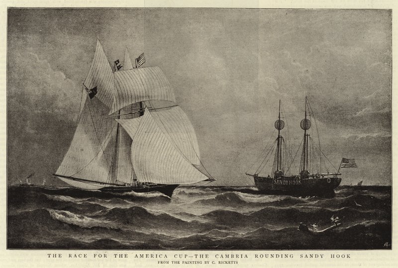 De race voor de America Cup, de Cambria rondt Sandy Hook door Charles Ricketts