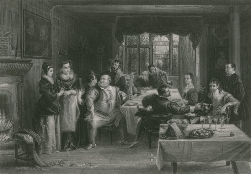 Falstaff en zijn vrienden, de vrolijke vrouwtjes van Windsor door Charles Robert Leslie