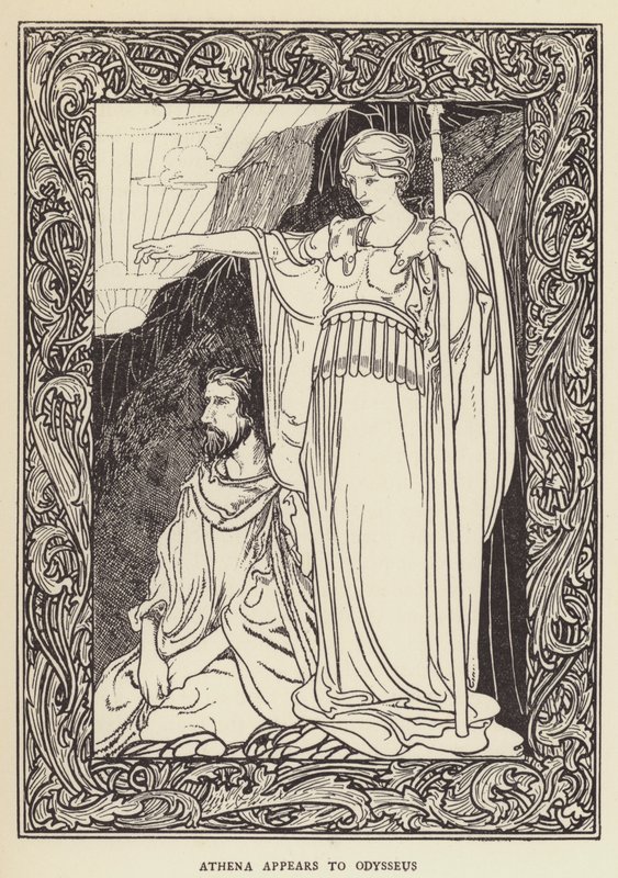Athena verschijnt aan Odysseus door Sir John Charles Robinson