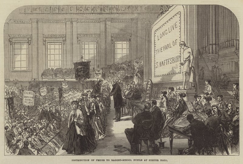 Uitdeling van Prijzen aan Pupillen van de Ragged-School in Exeter Hall door Sir John Charles Robinson