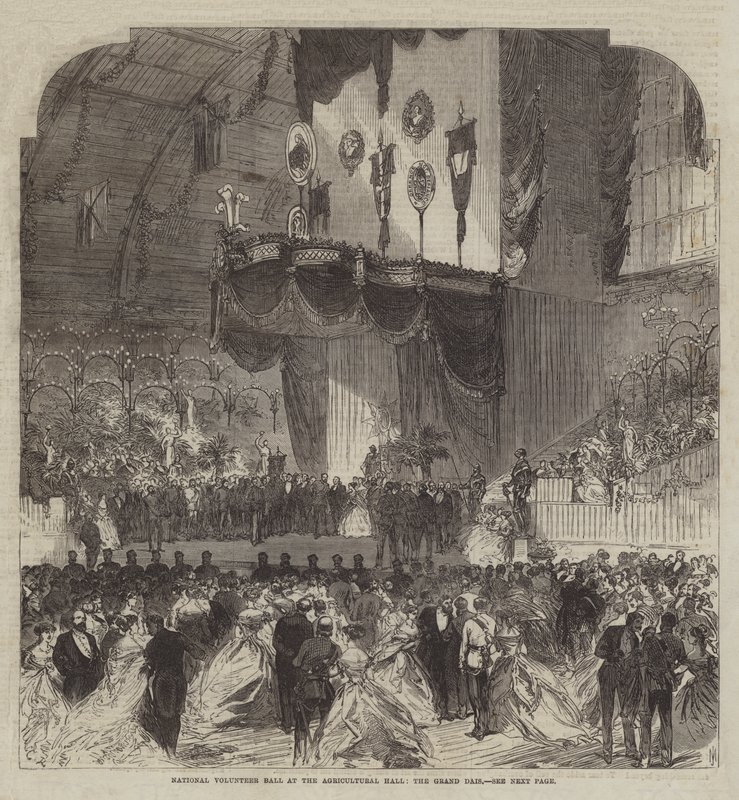 Nationaal Vrijwilligersbal in de Landbouwhal, de Grote Troon door Sir John Charles Robinson