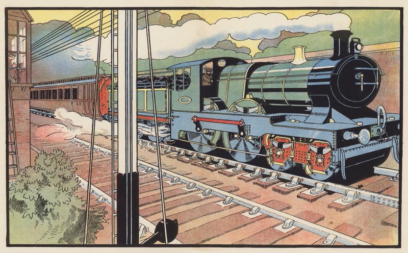 De Sneltrein die een Seinpost Passeert door Charles Robinson