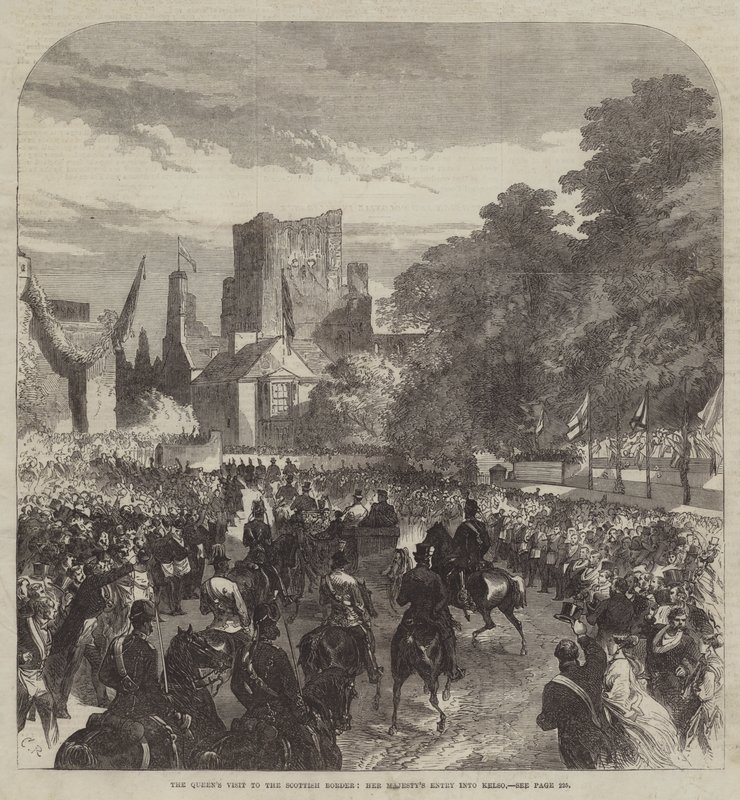 Het bezoek van de koningin aan de Schotse grens, de intrede van Hare Majesteit in Kelso door Sir John Charles Robinson