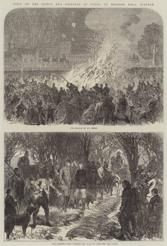 Bezoek van de Prins en Prinses van Wales aan Melford Hall, Suffolk door Sir John Charles Robinson