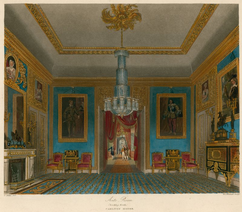 Antichambre, Carlton House, Londen, kijkend naar het noorden door Charles Wild