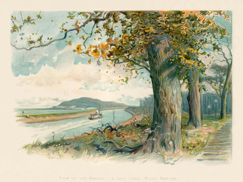 Uitzicht op het Manchester scheepskanaal - Mount Manisty door Charles Wilkinson