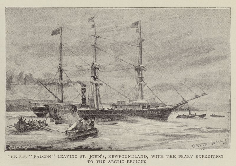 De SS Falcon vertrekt uit St John