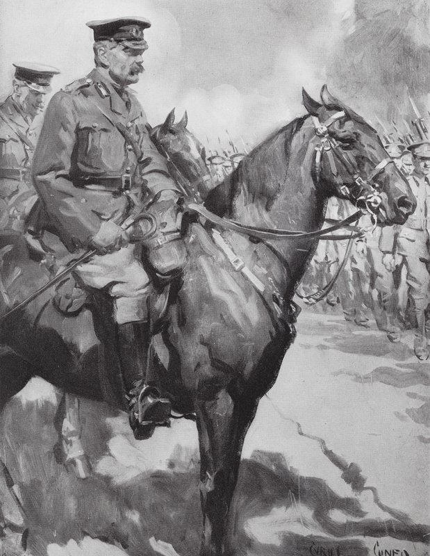 Lord Kitchener inspecteert een deel van 