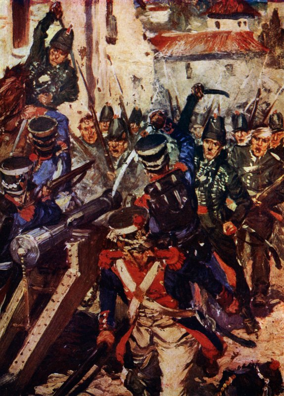 De Schuttersbrigade ruimt een dorp op door Cyrus Cuneo
