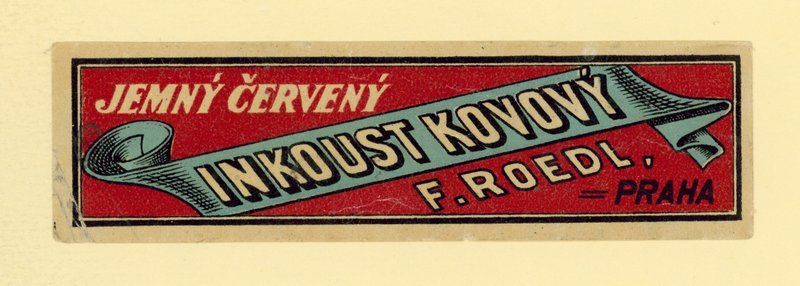 F Roedl zachte rode metallic inkt, Praag door Czech School