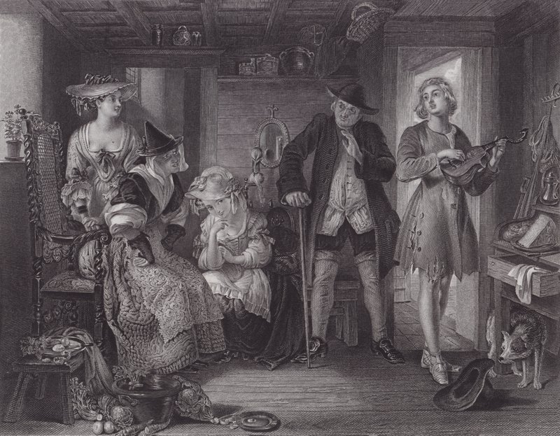 Een scène uit "Midas" door Daniel (after) Maclise