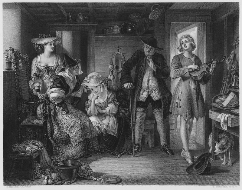 Een scène uit Midas, uit het schilderij in de Koninklijke Collectie door Daniel (after) Maclise