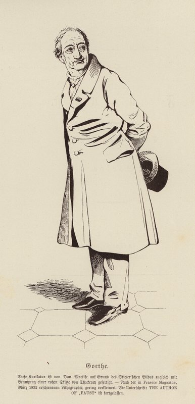 Johann Wolfgang von Goethe, Duitse dichter en toneelschrijver door Daniel (after) Maclise