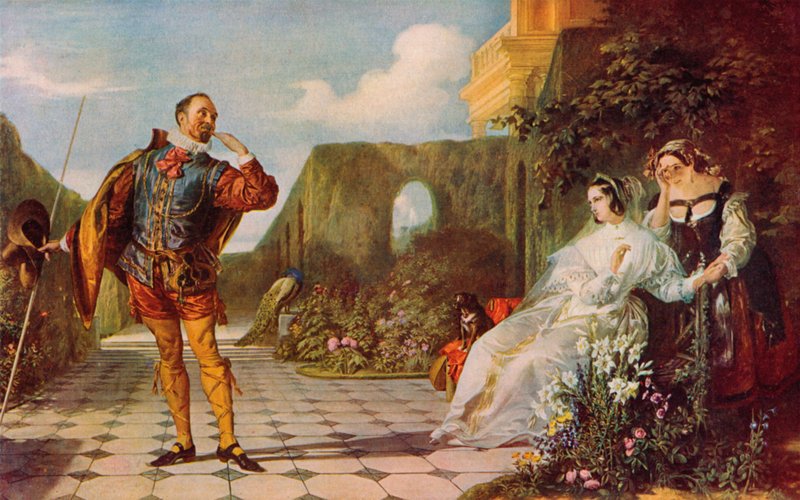 Shakespeare: Malvolio en Olivia, Driekoningenavond, Acte III, Scene 4 door Daniel (after) Maclise