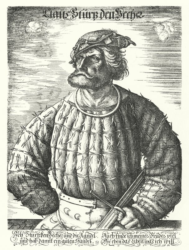 Kunz von der Rosen, hofnar van de Heilige Roomse Keizer Maximiliaan I door Daniel Hopfer