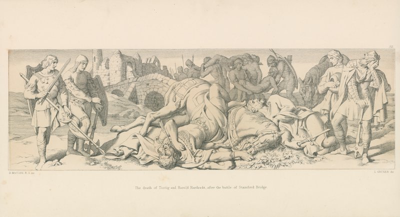 De Dood van Tostig en Harold Hardrada, na de Slag bij Stamford Bridge door Daniel Maclise