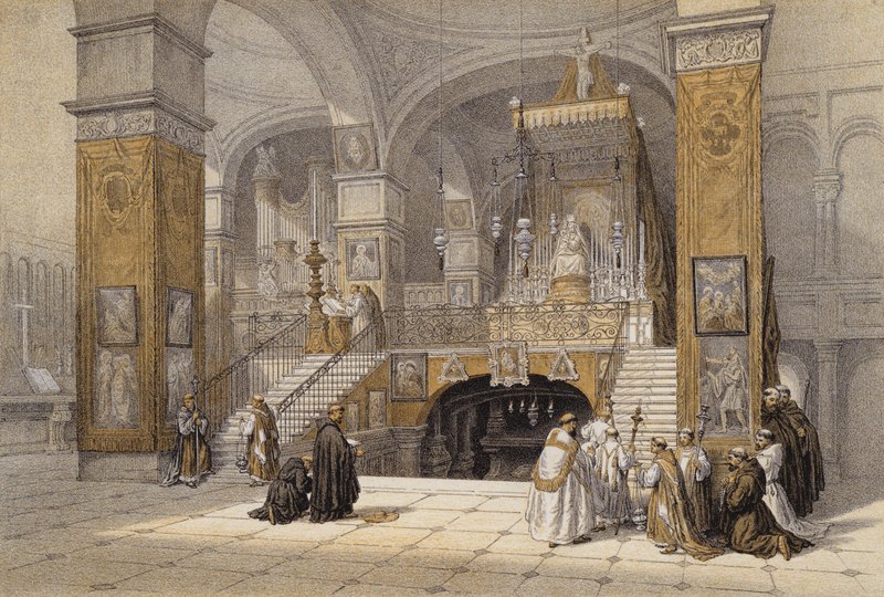 Kerk van de Aankondiging, Nazareth door David (after) Roberts