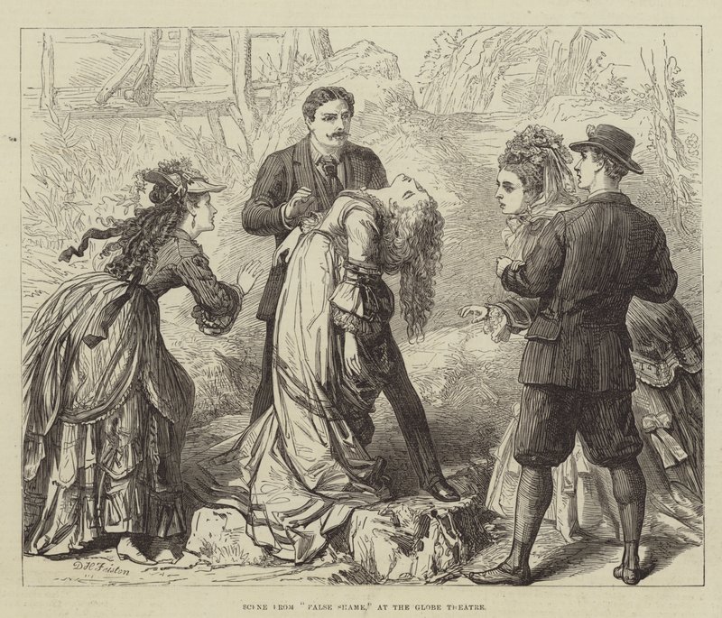 Scène uit Valse Schaamte, in het Globe Theatre door David Henry Friston