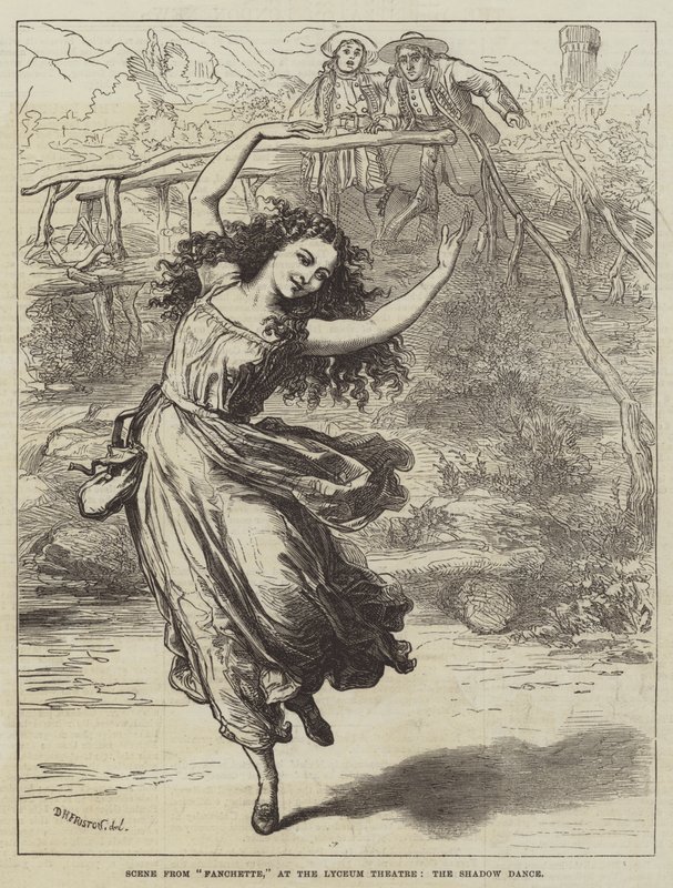 Scène uit Fanchette, in het Lyceum Theatre, de Schaduw Dans door David Henry Friston
