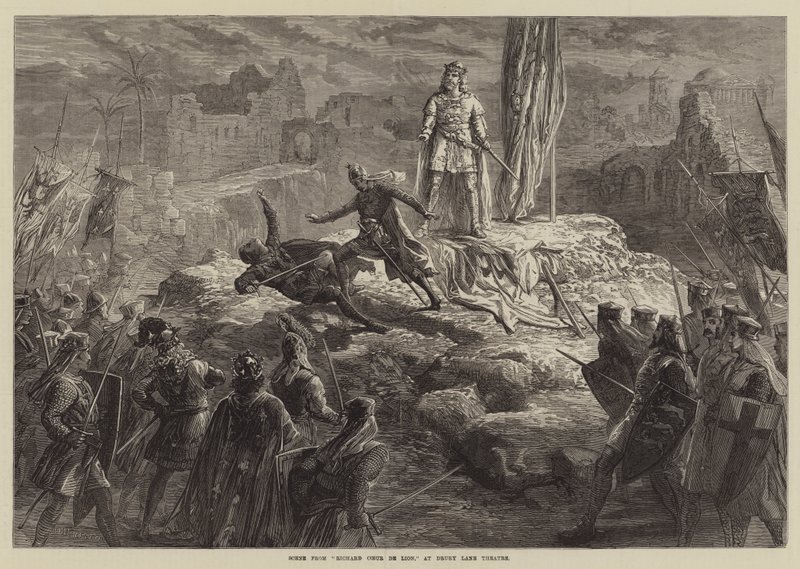 Scène uit Richard Coeur de Lion, in Drury Lane Theatre door David Henry Friston