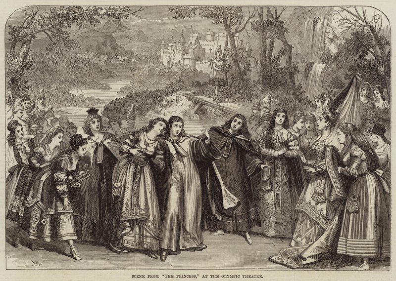 Scène uit De Prinses, in het Olympic Theatre door David Henry Friston