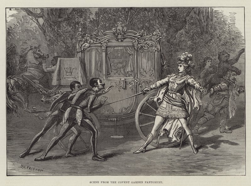 Scène uit de Covent Garden Pantomime door David Henry Friston