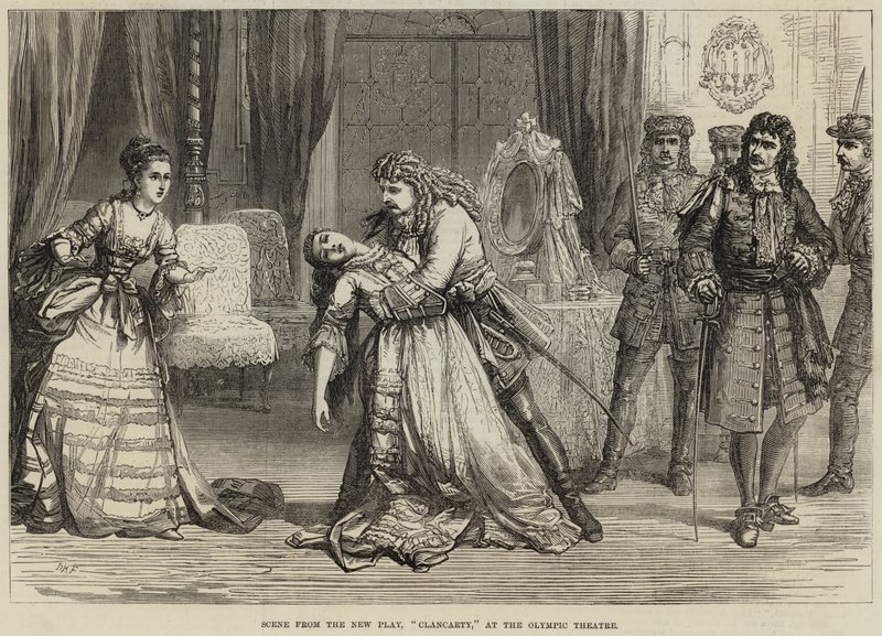 Scène uit het nieuwe stuk, Clancarty, in het Olympic Theatre door David Henry Friston