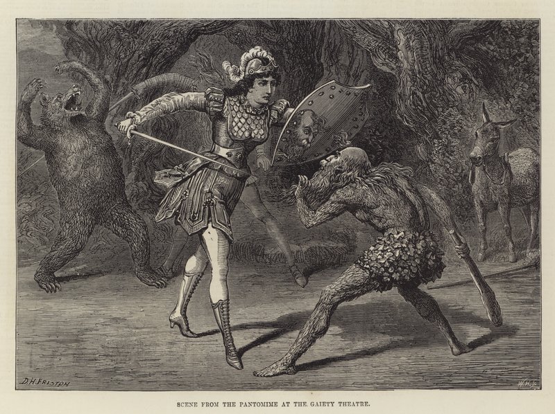 Scène uit de pantomime in het Gaiety Theatre door David Henry Friston