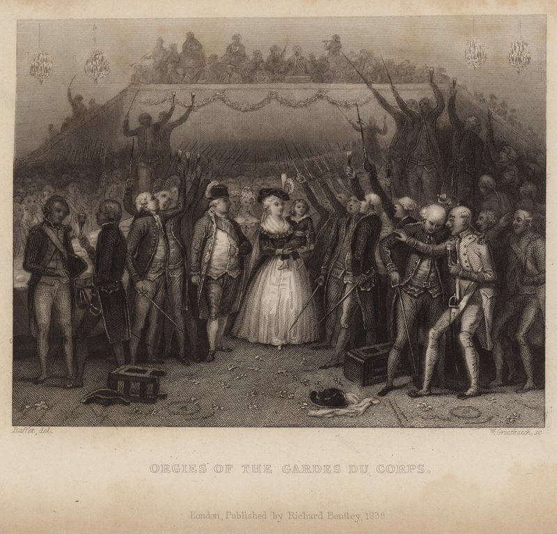 Orgiën van de Gardes du Corps door Denis Auguste Marie Raffet