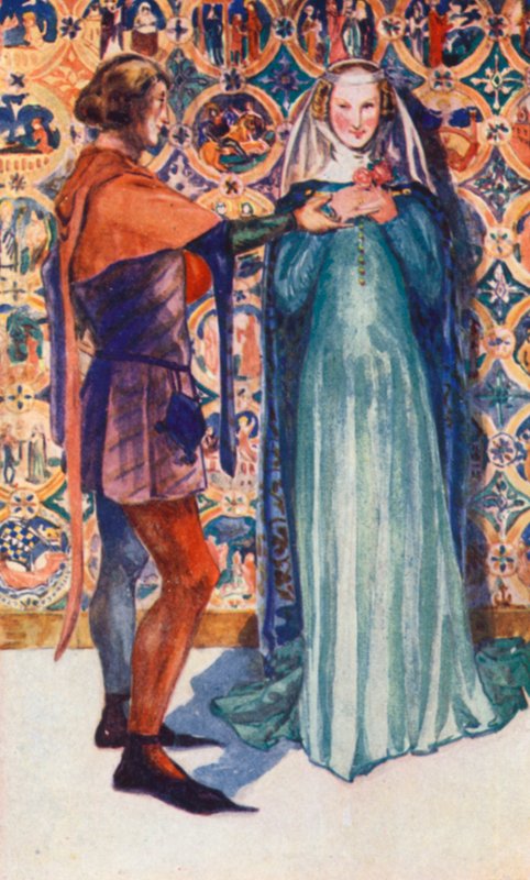 Een Man en Vrouw uit de Tijd van Eduard II 1307-1327 door Dion Clayton Calthrop