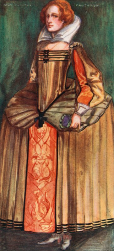 Een vrouw uit de tijd van Elizabeth 1558-1603 door Dion Clayton Calthrop