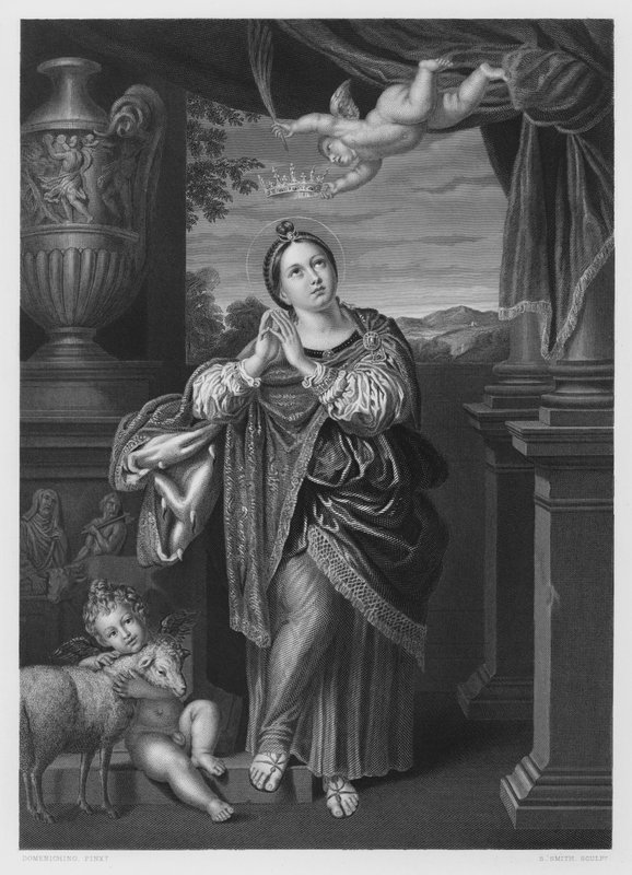 St Agnes, van het schilderij in de Koninklijke Collectie door Domenichino