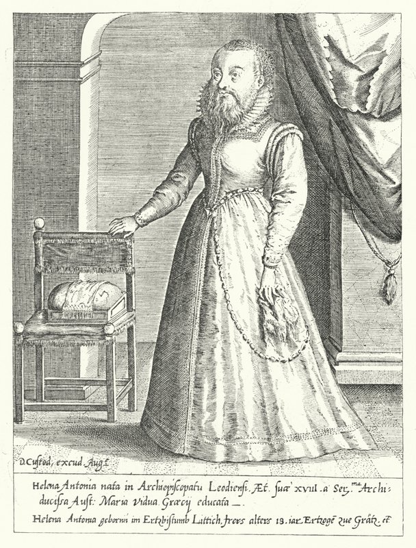 Helena Antonia van Luik, de bebaarde vrouwelijke hofdwerg van Maria van Oostenrijk, Heilige Roomse Keizerin door Dominicus or Custodis Custos