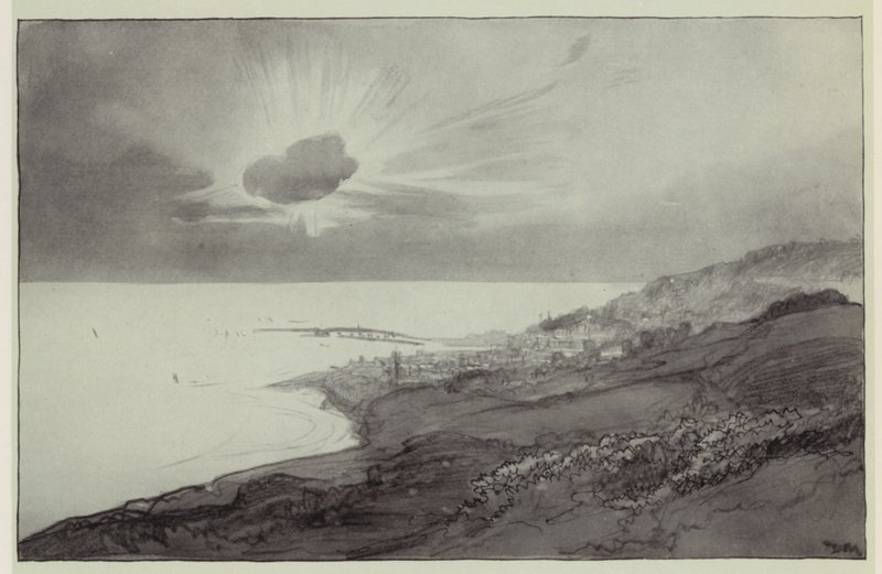 Lyme Regis vanaf de Charmouth Heuvels door Donald (after) Maxwell