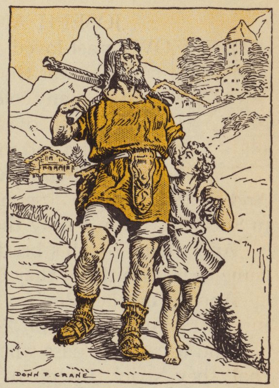 Wilhelm Tell en zijn zoon door Donn P. Crane