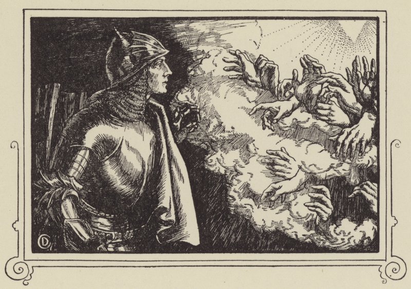 Hoe Sir Launcelot de Heilige Graal zag door Dora Curtis