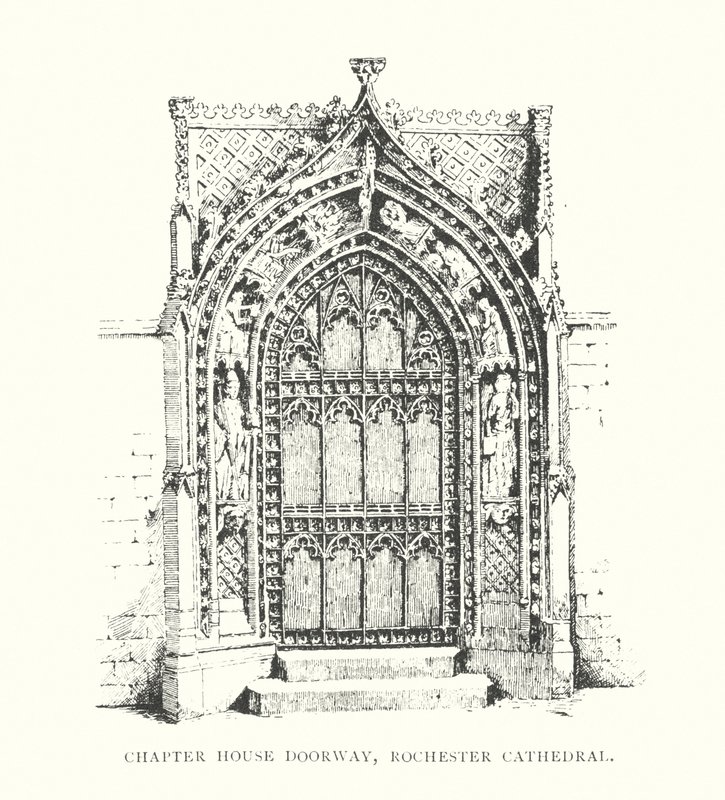 Deur van de kapittelzaal, kathedraal van Rochester door Duncan Moul